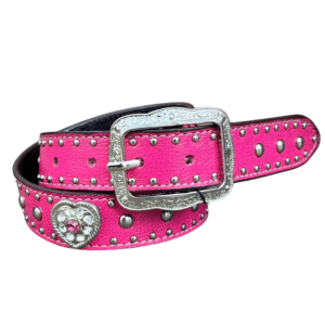 Cinto Infantil Feminino Pyramid Corações Strass/Rosa