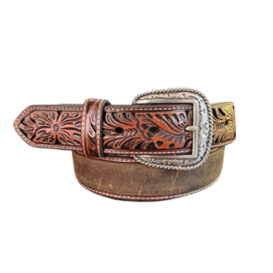 Cinto Masculino Ariat Liso com Ponta Bordada
