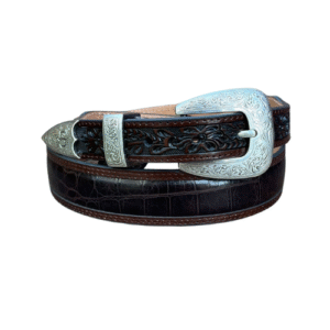 Cinto Masculino Stetson Escuro Jacaré